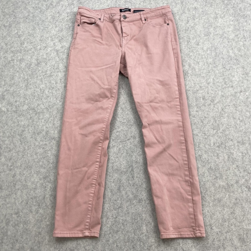 Buffalo David Bitton Aubrey Jeans Womens 12/32 Pink Ankle Stretch Mid Rise Slim